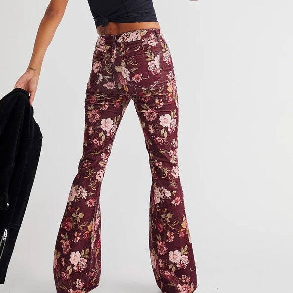 Driftwood Farrah Printed Cord Flare Jeans | Size: US 25 - Picture 4 of 6